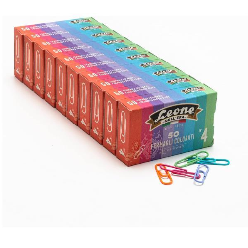 Leone Dell'Era FERMAGLI COLORATI PLASTIFICATI N4